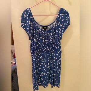 Blue and white floral dress